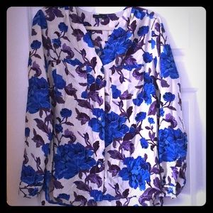 Floral button down top